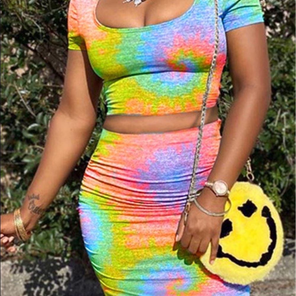 Multicolor skirt and top